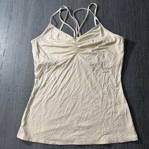 Boston Proper Multi Strap Cream Color Camisole With Built Bra Size Med